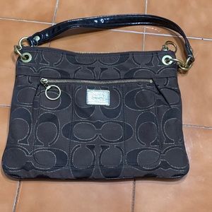 Coach Poppy Signature C Mecium Tote Bag Purse.